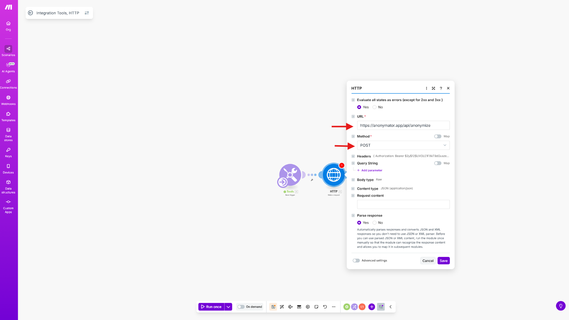 Step 2 – Configure Endpoint and Method