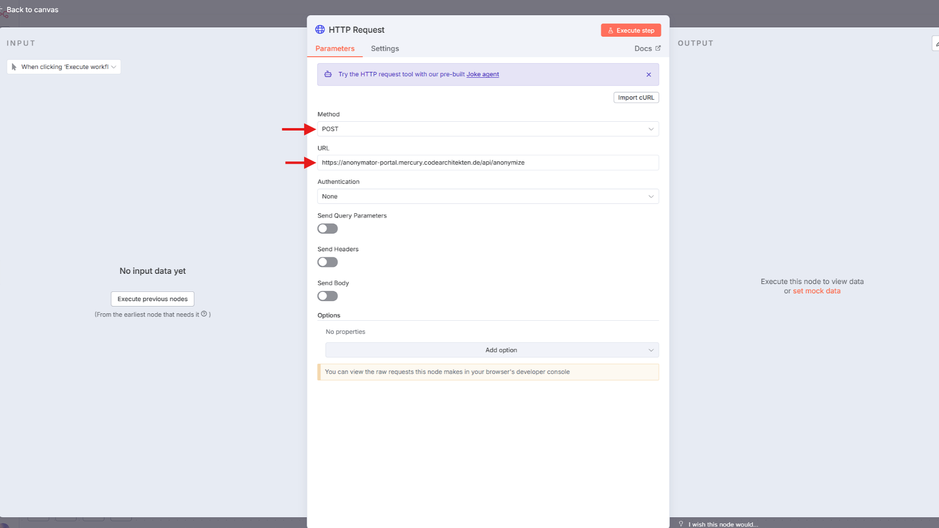 Step 2 – Add HTTP Request Node