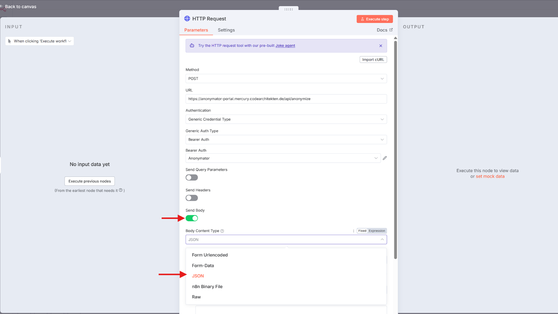 Step 6 – Enable Body + JSON
