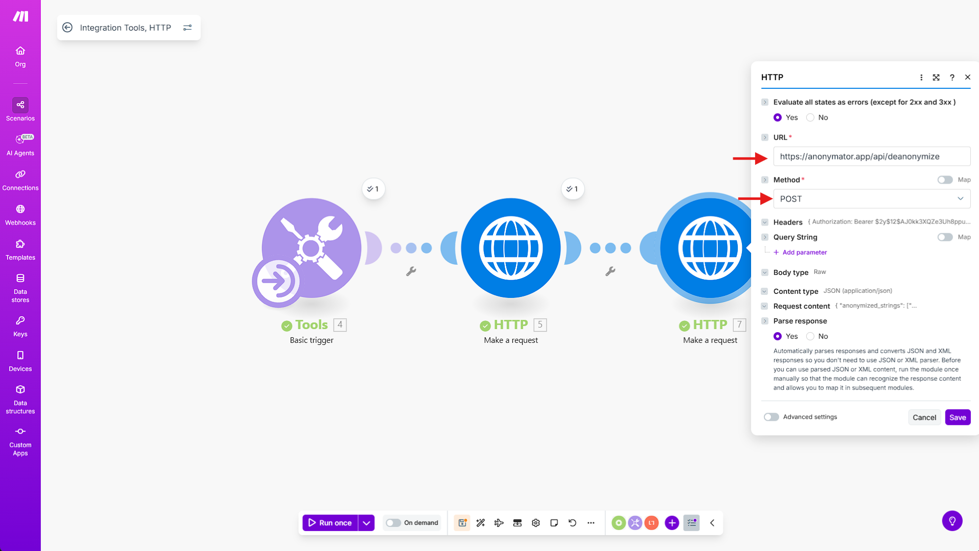 Step 1 – HTTP POST Setup